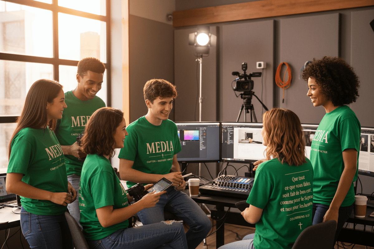 MEDIA – T-shirt Ministère | Capter · Partager · Impacter | CEF - Choco Élégance & Foi