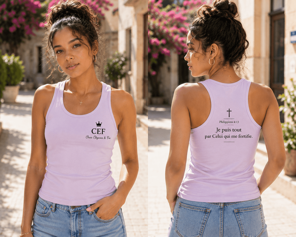 Débardeur Femme CEF Bleu Ciel – 1 Corinthiens 1:9 - Choco Élégance & Foi