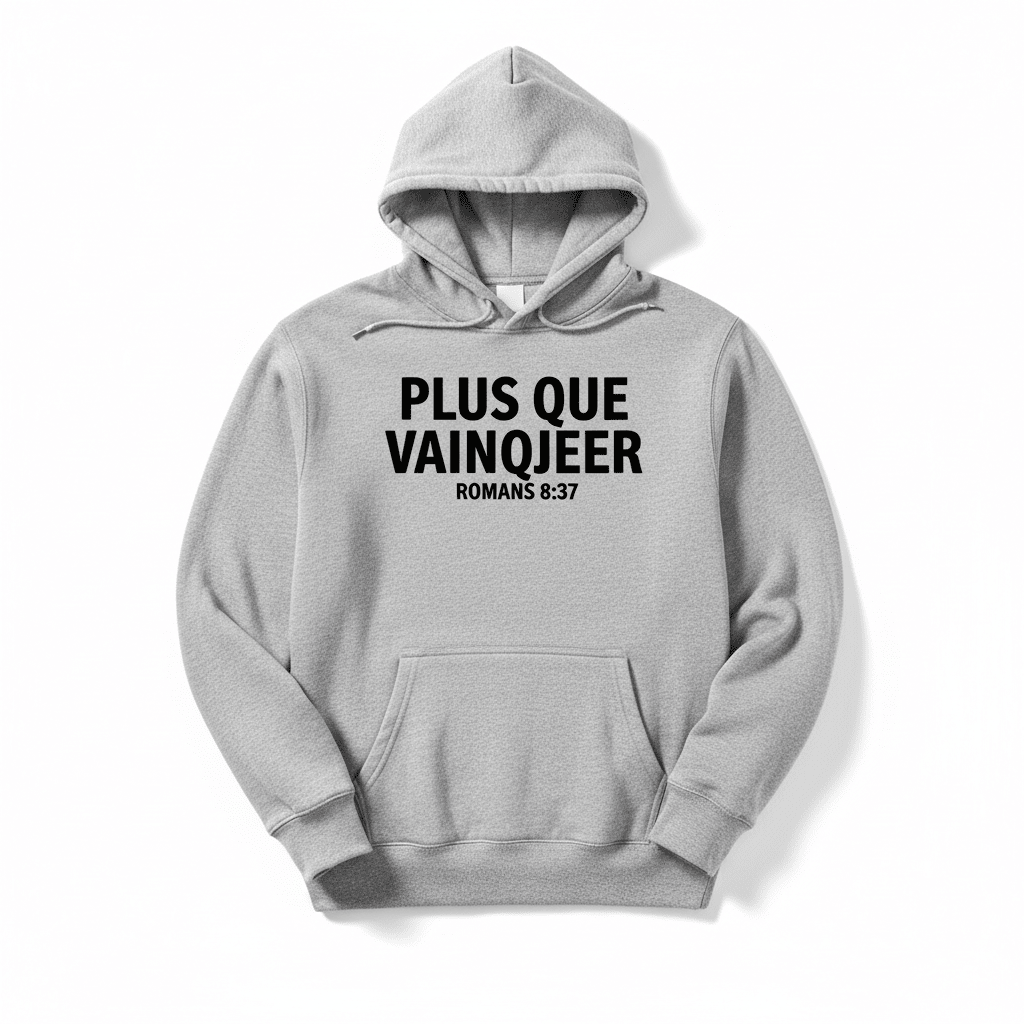 Sweat à Capuche "Plus Que Vainqueur" – Confort & Foi - Choco Élégance & Foi