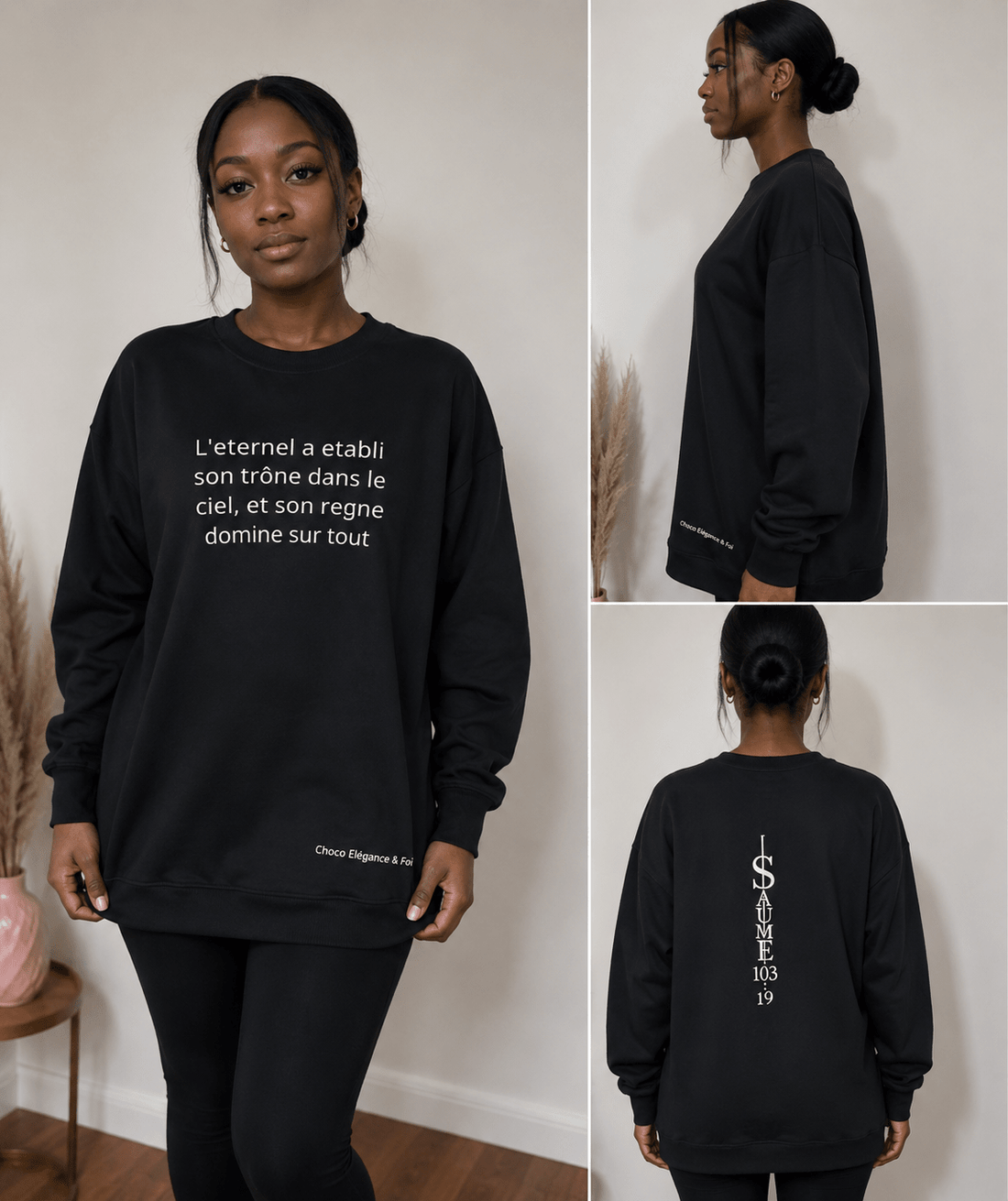Sweatshirt « Psaume 103:19 » – Choco Élégance &amp; Foi - Choco Élégance &amp; Foi