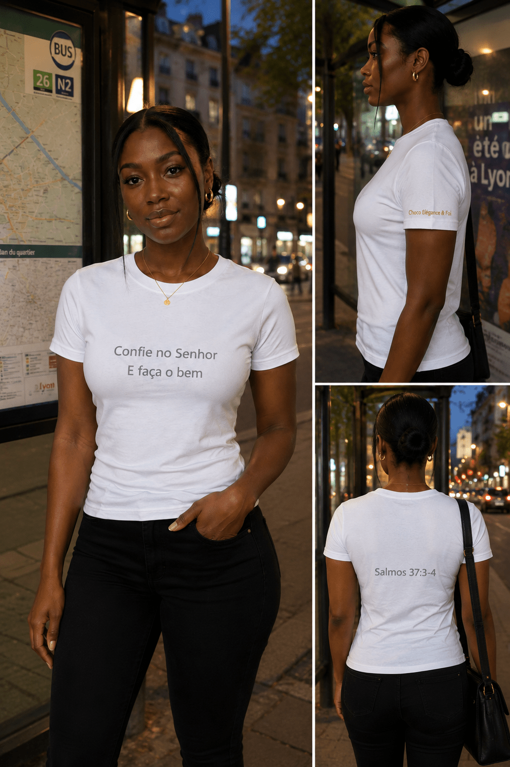 T-shirt « Confie no Senhor » – Salmos 37:3-4 – Choco Élégance &amp; Foi - Choco Élégance &amp; Foi