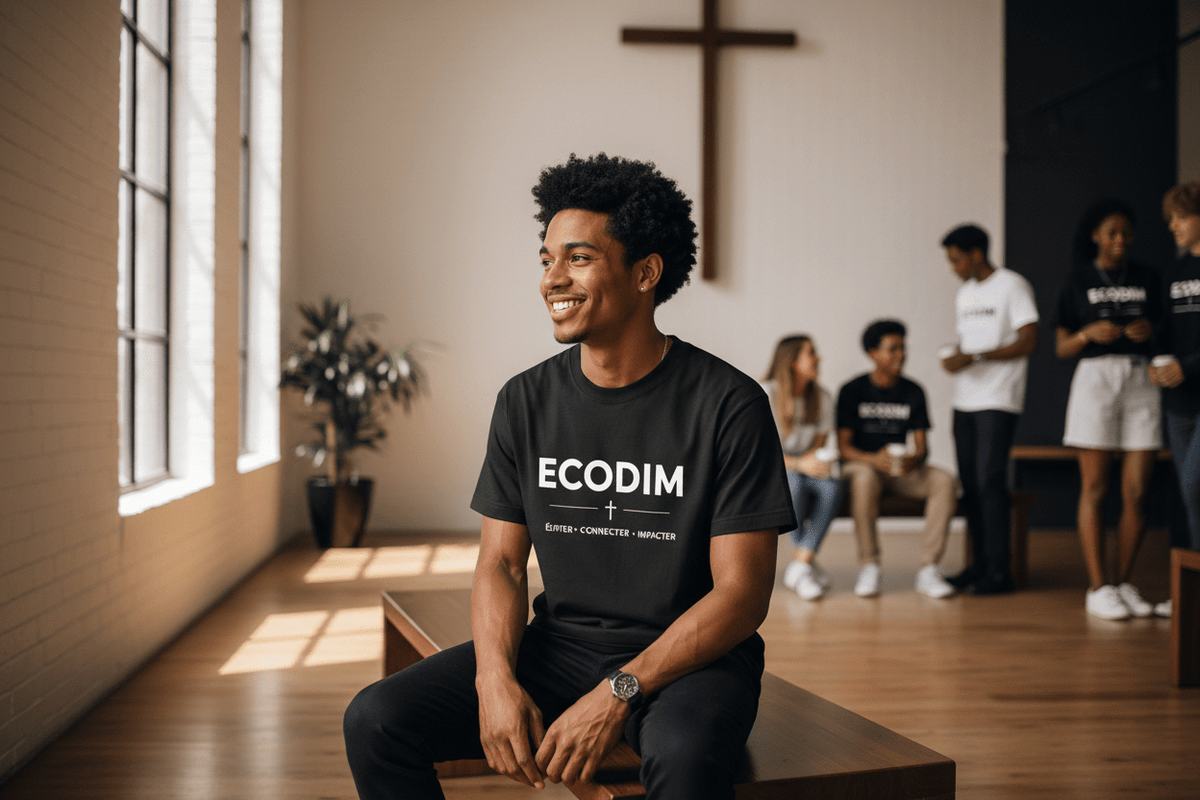 ECODIM – T-shirt Ministère | Collection Foi &amp; Discipline - Choco Élégance &amp; Foi