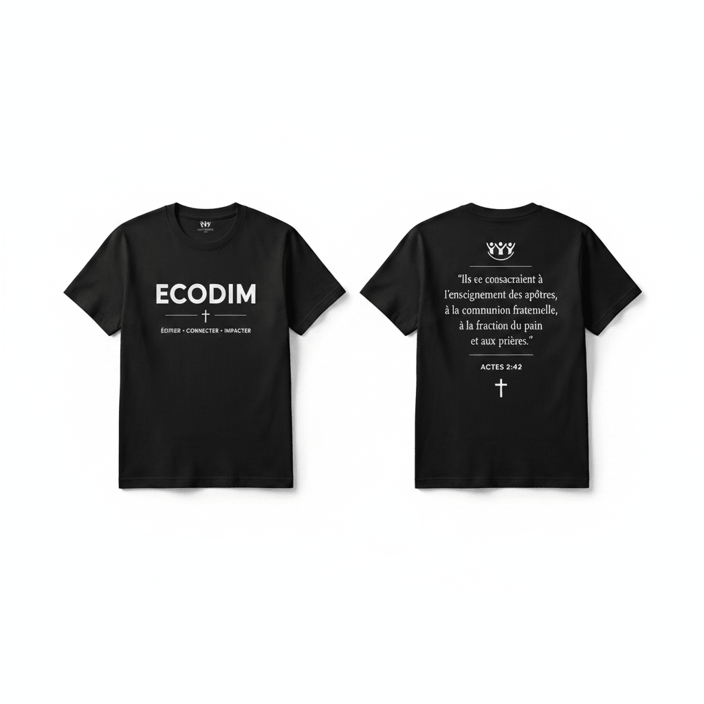 ECODIM – T-shirt Ministère | Collection Foi &amp; Discipline - Choco Élégance &amp; Foi