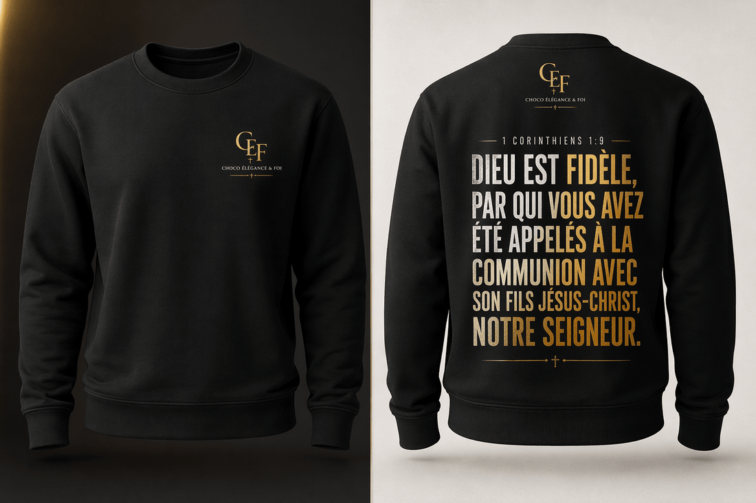 Sweat "Dieu est Fidèle" – 1 Corinthiens 1:9 | CEF - Choco Élégance &amp; Foi