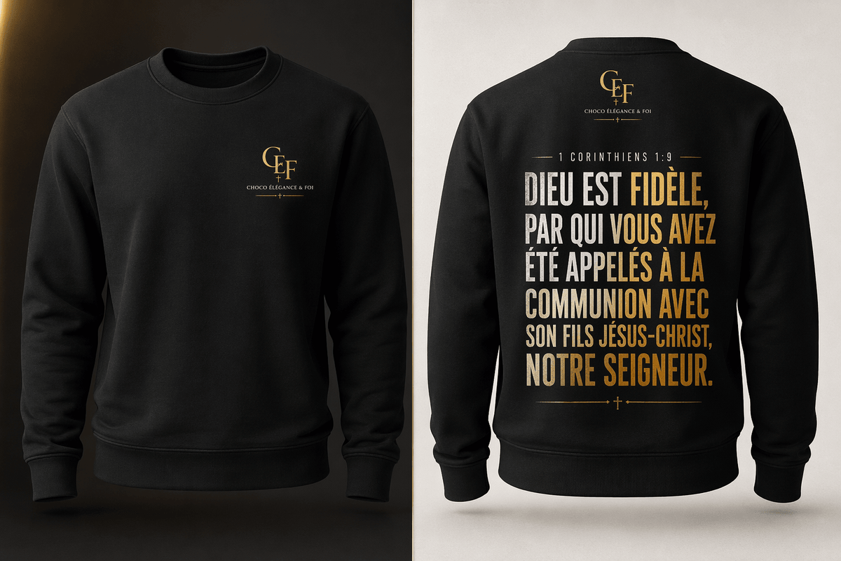 Sweat "Dieu est Fidèle" – 1 Corinthiens 1:9 | CEF - Choco Élégance &amp; Foi