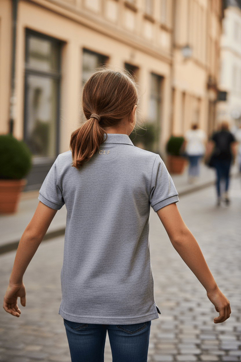 Polo Enfant – Gris · Blanc · Noir | CEF - Choco Élégance &amp; Foi