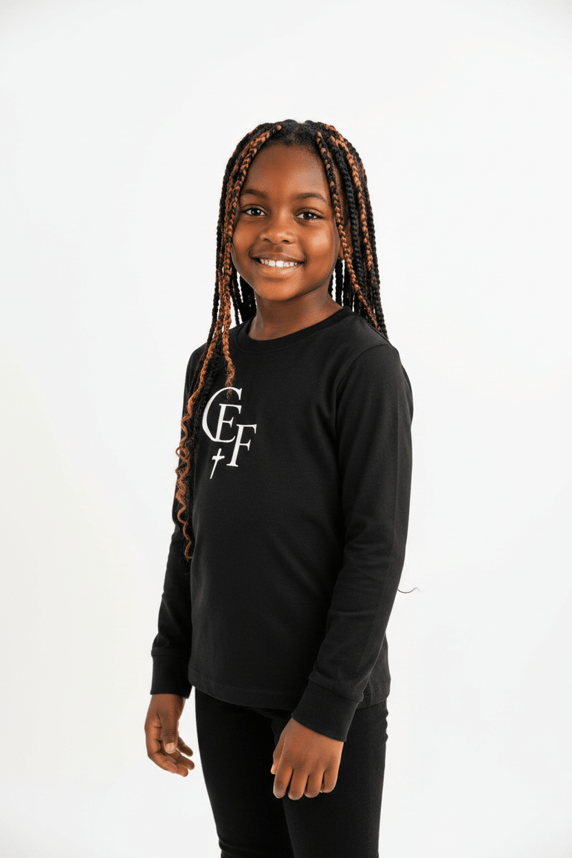 T-shirt manches longues enfant CEF – Confort &amp; style - Choco Élégance &amp; Foi
