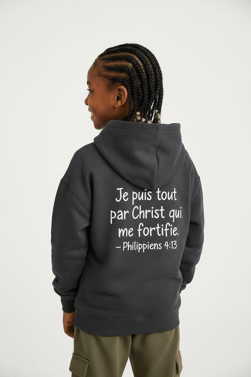 Sweat à Capuche "Plus Que Vainqueur" – Confort &amp; Foi - Choco Élégance &amp; Foi