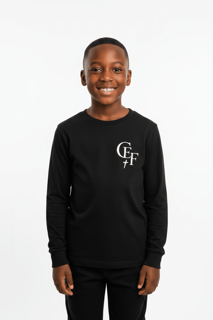 T-shirt manches longues enfant CEF – Confort &amp; style - Choco Élégance &amp; Foi