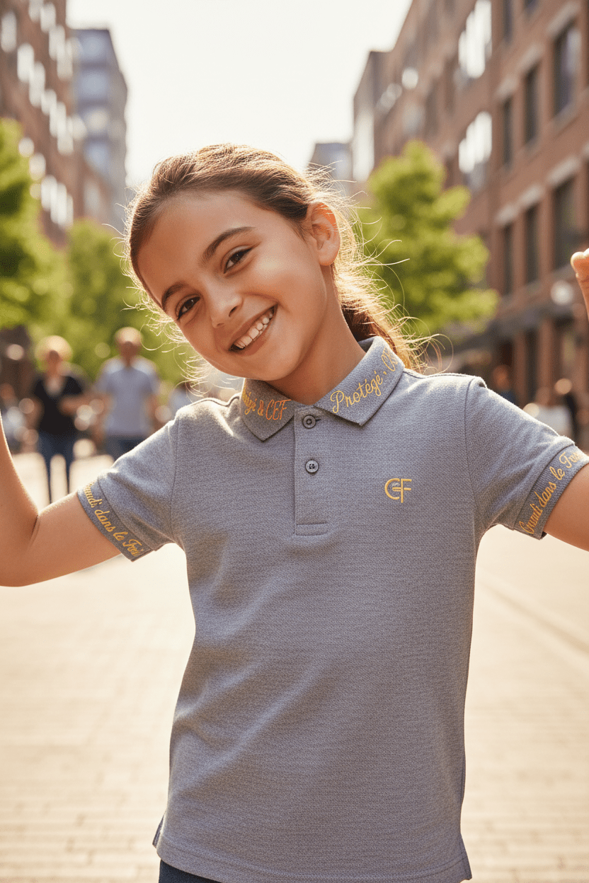 Polo Enfant – Gris · Blanc · Noir | CEF - Choco Élégance &amp; Foi