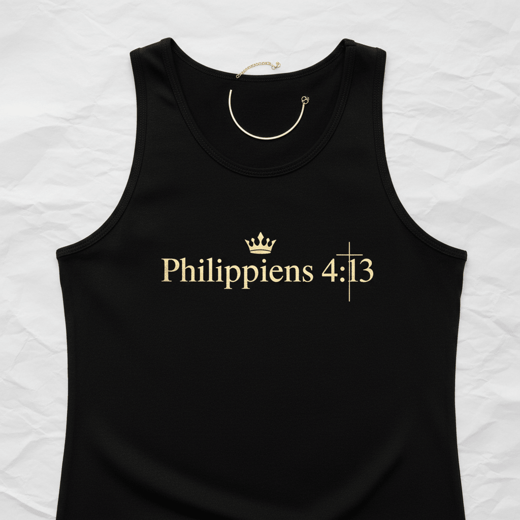 Débardeur CEF Noir – Philippiens 4:13 - Choco Élégance &amp; Foi