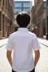 Chemise Enfant Manches Courtes – Blanc · Noir | CEF - Choco Élégance & Foi