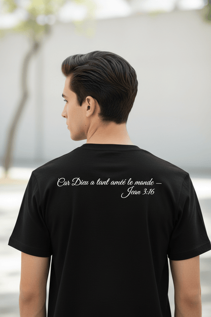 T-shirt chrétien – Jean 3:16 - Choco Élégance &amp; Foi