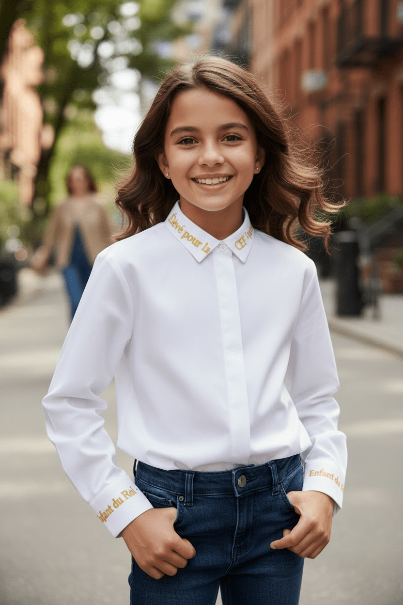 Chemise Enfant – Blanc | CEF - Choco Élégance &amp; Foi