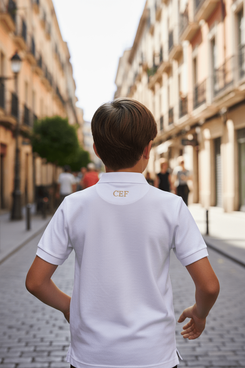 Polo Enfant – Gris · Blanc · Noir | CEF - Choco Élégance &amp; Foi