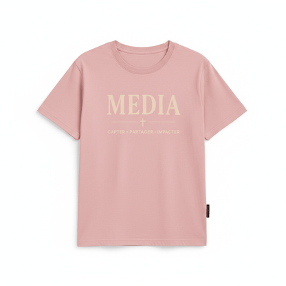 MEDIA – T-shirt Ministère | Capter · Partager · Impacter | CEF - Choco Élégance &amp; Foi