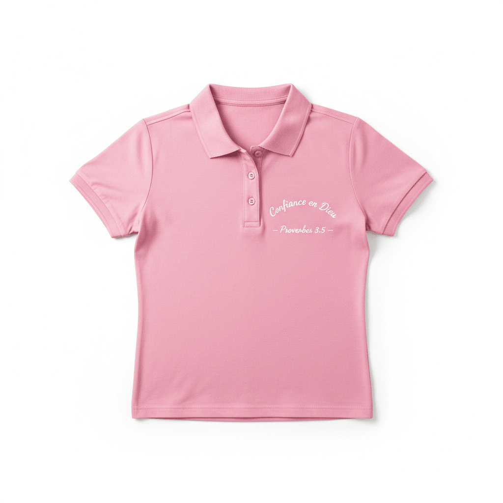 Polo Femme "Confiance en Dieu" – Proverbes 3:5 | CEF - Choco Élégance &amp; Foi