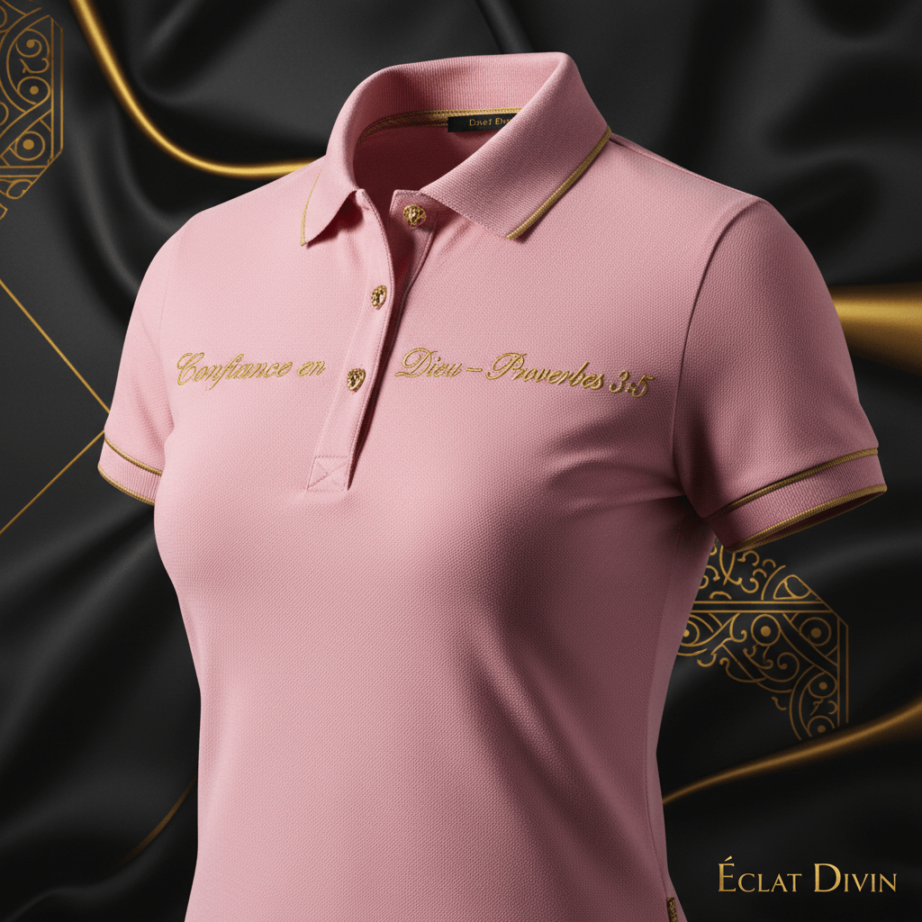 Polo Femme "Confiance en Dieu" – Proverbes 3:5 | CEF - Choco Élégance &amp; Foi