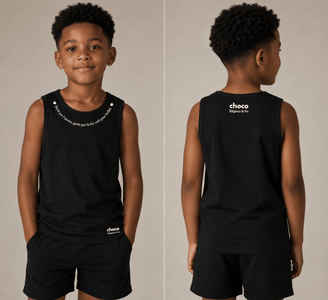 Débardeur Enfant CEF – Élevé par l'amour, guidé par la foi, créé pour briller - Choco Élégance & Foi