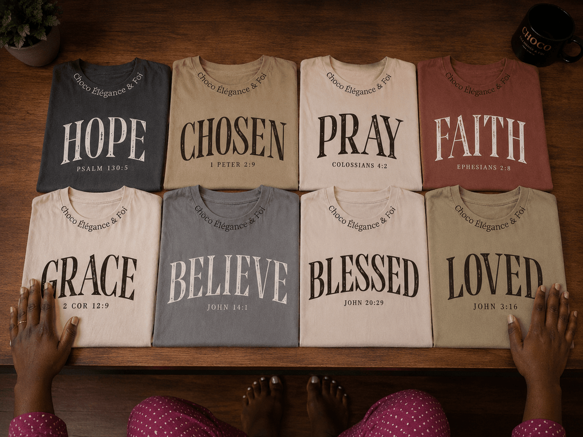 T-Shirt Oversize CHOSEN – 1 Peter 2:9 | Choco Élégance &amp; Foi - Choco Élégance &amp; Foi