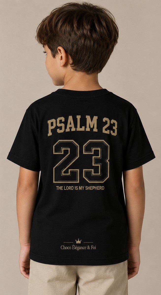 T-Shirt Enfant Psalm 23 – The Lord Is My Shepherd | CEF - Choco Élégance &amp; Foi