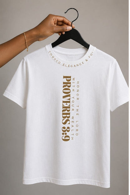 T-Shirt Proverbes 3:9 – Honor the Lord With Your Wealth | CEF - Choco Élégance &amp; Foi