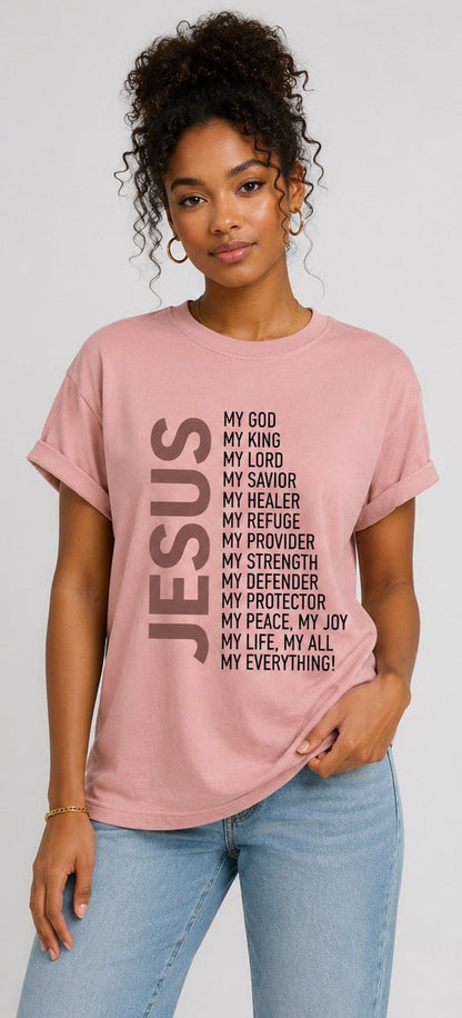 T-Shirt Jésus – My God, My King, My Everything | CEF - Choco Élégance &amp; Foi