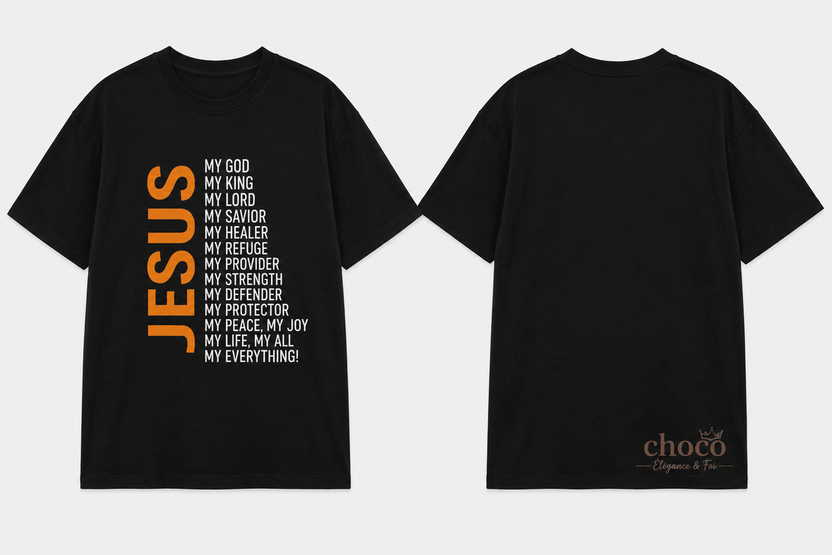 T-Shirt Jésus – My God, My King, My Everything | CEF - Choco Élégance & Foi