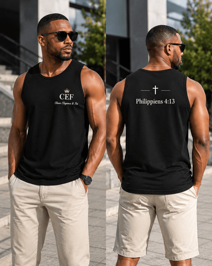 Débardeur CEF Noir – Philippiens 4:13 - Choco Élégance &amp; Foi