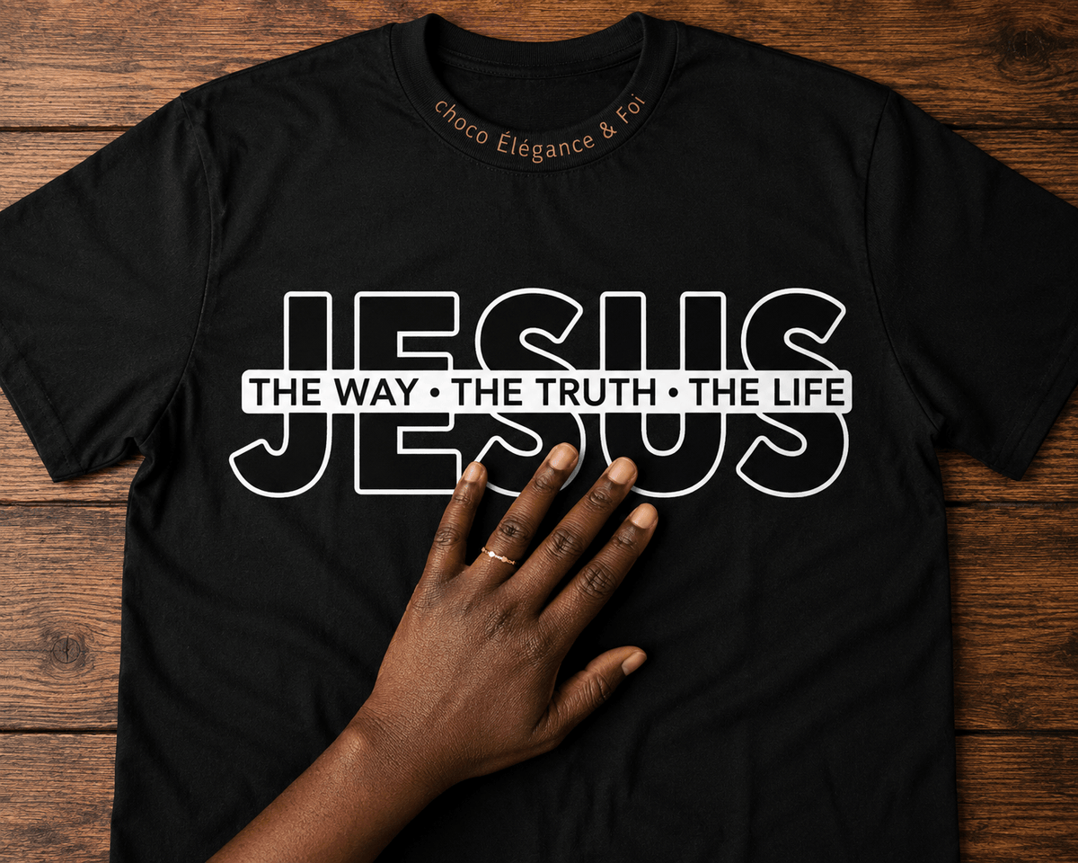T-shirt Jesus – The Way The Truth The L - Choco Élégance &amp; Foi