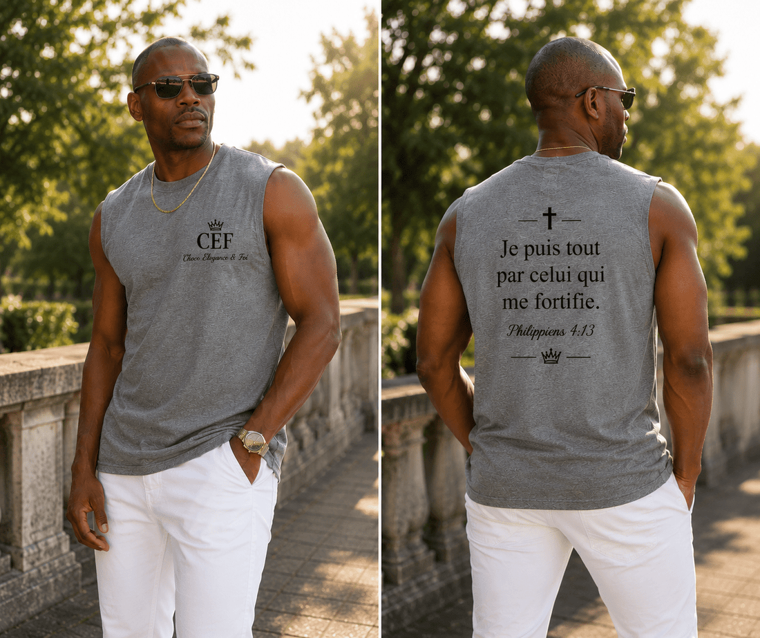 Débardeur CEF Gris – Philippiens 4:13 - Choco Élégance &amp; Foi
