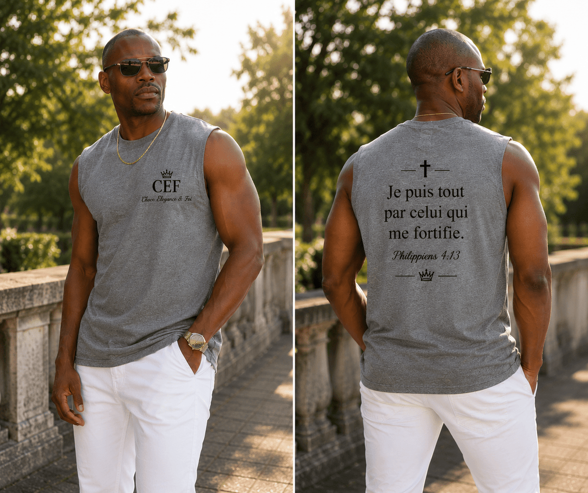 Débardeur CEF Gris – Philippiens 4:13 - Choco Élégance &amp; Foi