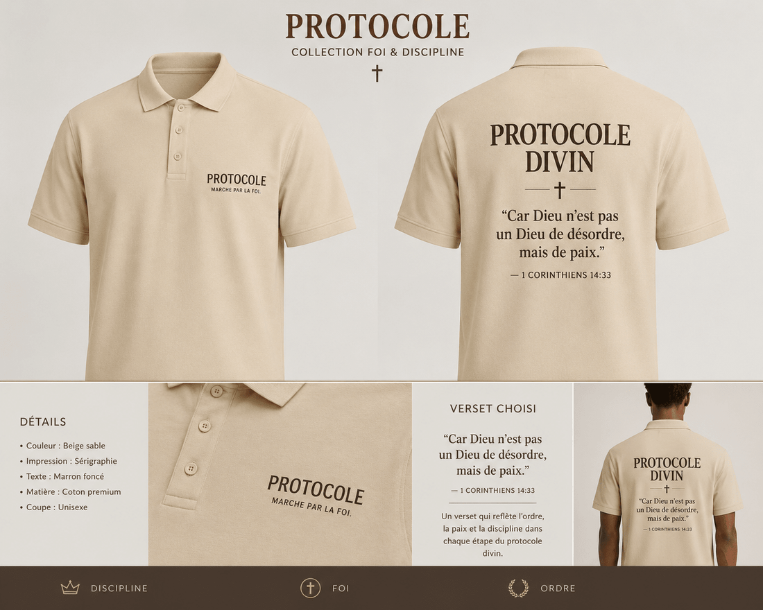 PROTOCOLE – Polo Ministère | Collection Foi &amp; Discipline | CEF - Choco Élégance &amp; Foi
