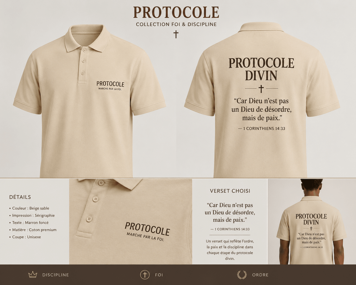 PROTOCOLE – Polo Ministère | Collection Foi &amp; Discipline | CEF - Choco Élégance &amp; Foi