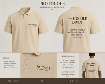 PROTOCOLE – Polo Ministère | Collection Foi &amp; Discipline | CEF - Choco Élégance &amp; Foi