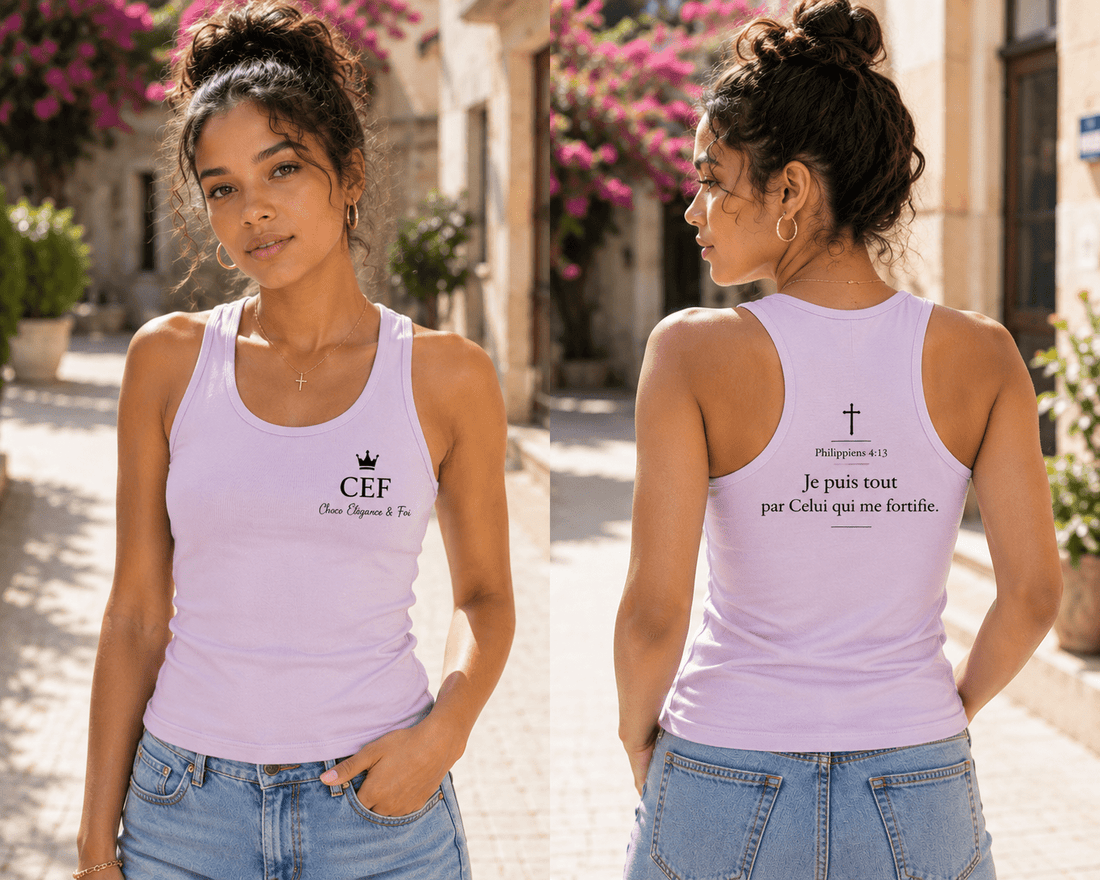 Débardeur Femme CEF Bleu Ciel – 1 Corinthiens 1:9 - Choco Élégance &amp; Foi