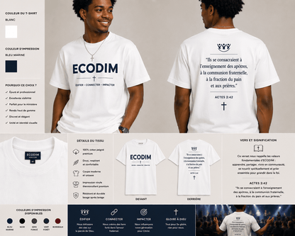 ECODIM – T-shirt Ministère | Collection Foi &amp; Discipline - Choco Élégance &amp; Foi
