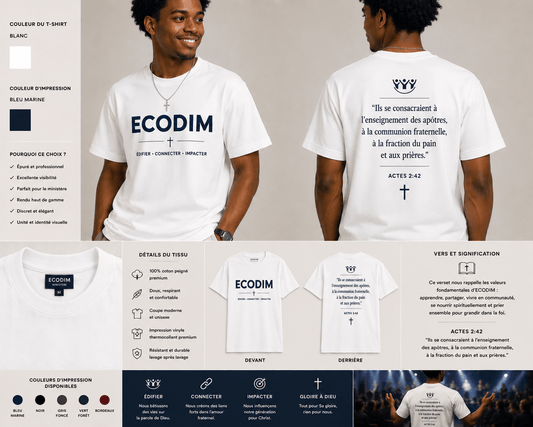 ECODIM – T-shirt Ministère | Collection Foi & Discipline - Choco Élégance & Foi