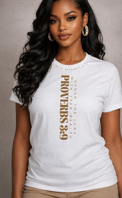 T-Shirt Proverbes 3:9 – Honor the Lord With Your Wealth | CEF - Choco Élégance &amp; Foi