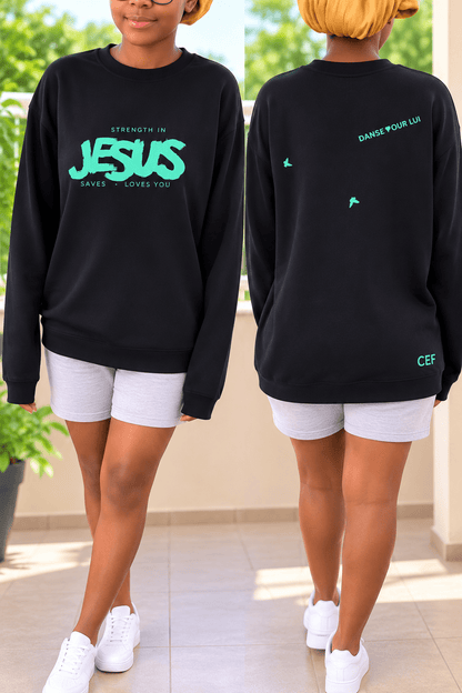 Sweat Strength in Jesus – Jaune - Choco Élégance &amp; Foi