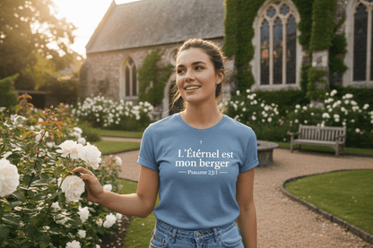 T-shirt "L’Éternel est mon berger" – Psaume 23:1 | CEF - Choco Élégance &amp; Foi