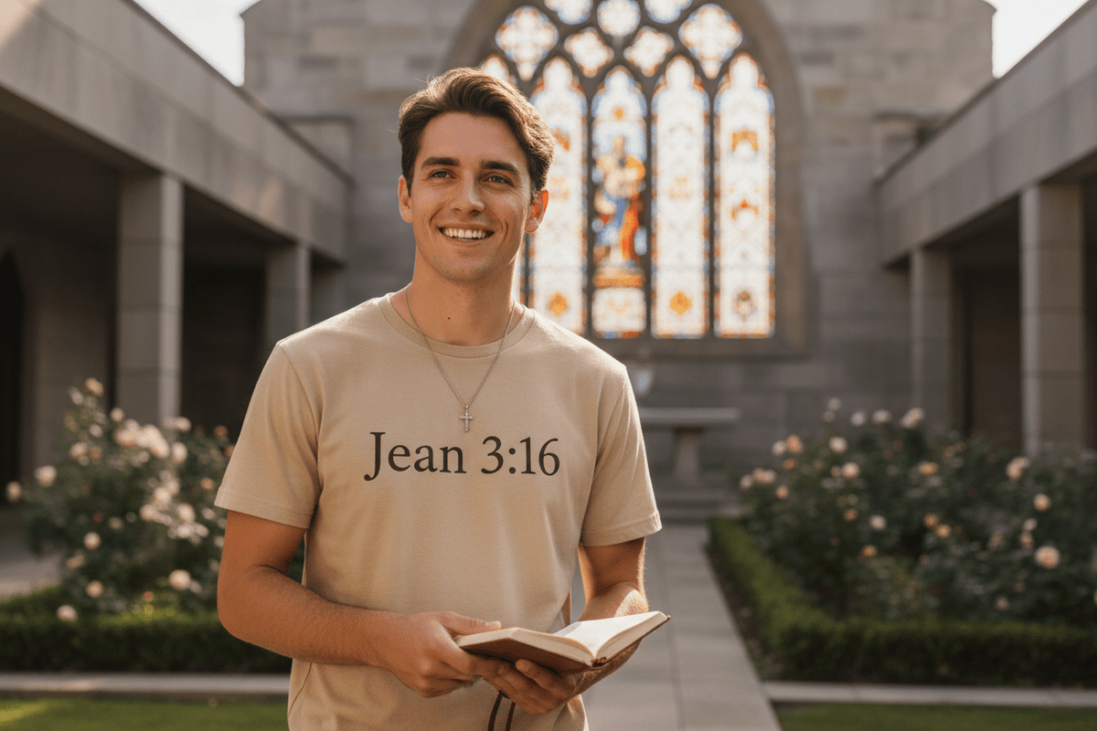 T-shirt chrétien – Jean 3:16 - Choco Élégance &amp; Foi